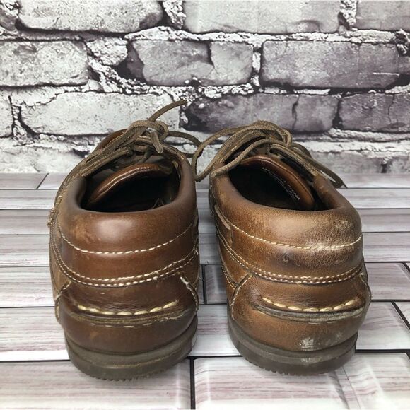 New Terrain Goodyear Brown Genuine Leather Boat Lace Casual Shoes Men Sz 8.5D US - Picture 8 of 15